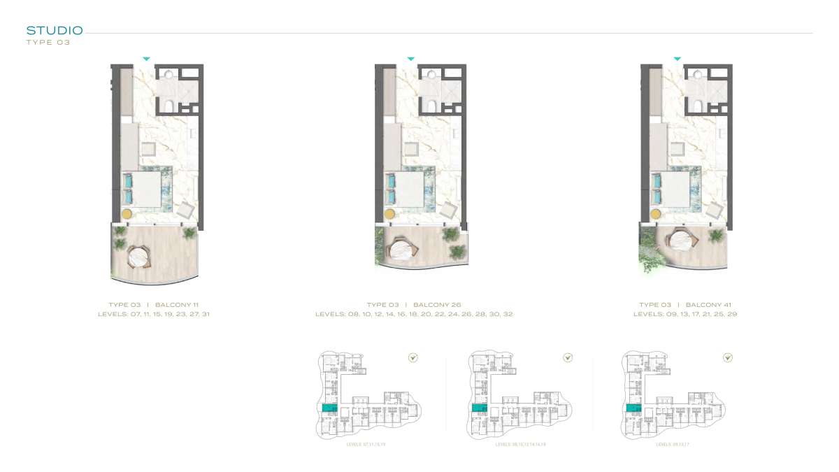 STD-Type 03-Balcony-11, Type 03-Balcony 26, Type 03-Balcony 41